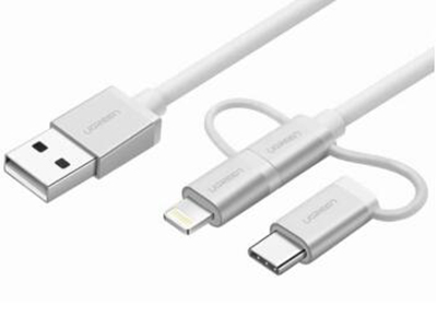 US186    USB转Micro USB +Lightning+Type-C数据线                  银白色                                      彩盒包装








