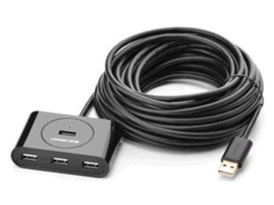 CR119    ”
USB 2.0 4口HUB延长器
线规：1P*26AWG+24AWG*2C
全铜线芯  OD:5.0
铝薄+铝镁编80/0.12
带供电接口
彩盒包装”







