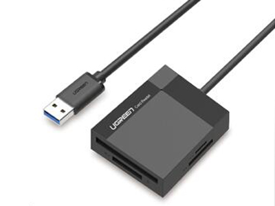 CR125    USB 3.0 多功能读卡器   黑色                                          四合一多功能相机SD tf CF MS内存卡读卡器  单卡单读                彩盒包装







