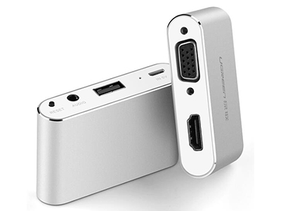 US228    USB多功能视频转换器                      接口：HDMI/VGA/3.5mm音频   供电：micro USB 5V                     尺寸：68*45*16（mm）                  铝合金外壳                            分辨率：1920*1080P/60Hz                  彩盒包装









