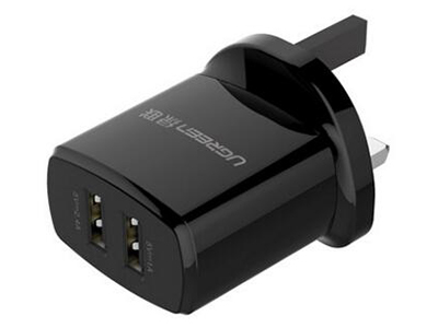 CD104    ”绿联USB双口充电器 英规
5V 1A/2.4A 电源适配器                                                                     彩盒包装”







