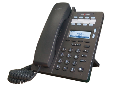 ES206两线入门级 IP 智能电话       128*64 黑白点阵LCD，2 SIP账号， 4+8个可编程键，可调支架，高清语音，自动配置， XML，双网口，一个耳机接口，带电源适配器。.支持免费手机客户端软件EP+.