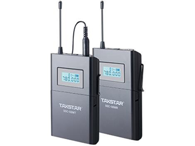 得胜 SGC-100W 无线摄像麦克风 声音采用无线设备传输，摆脱传统有线束缚，为恶劣的拍摄及采访现场提供便利
• 可远距离传输，近距离拾音，提高声音质量，实现完美重放
• 接收机标准靴型连接扣及3.5mm输出接口设计，可直接固定和连接到摄像机、单反相机等拍摄设备