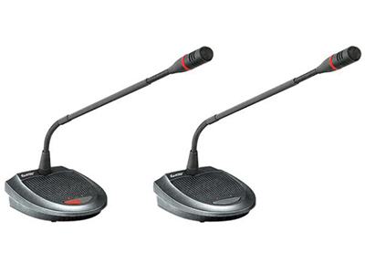 HT-7500c、HT-7500d-列席单元  ”采用全新数控化设计
具有麦克风具有发言键与指示灯，可控制/指示本机状态
单指向性，具防气爆音功能，配有防风防护罩
具主席优先控制按键，可启动系统提示音提醒出席人员注意，可设永久终止或暂停终止所有发言代表麦克风的发言状态
系统中主席单元数量不受限制，并可置于回路中任意位置
系统中主席单元不受限制功能的限制
可绕式电容麦克风杆，并具有发言指示光环
麦克风灵敏度高
单元由系统主机供电，输入电压24V属安全范围
单元采用8芯线“T”型连接
具有两组3.5mm立体声输出插座，可做录音及连接
