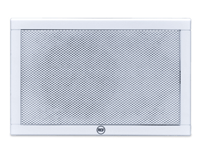 RCF ELISA 50 壁掛/內嵌音箱 用于高質量的尋呼和背景音樂 3“擴展范圍揚聲器，帶中央均衡器，碳纖維錐形 配備多抽頭變壓器，用于100/70 / 25V恒壓連接
音樂功率/ RMS：12 / 6W（使用20 / 10W無變壓器，4Ω）