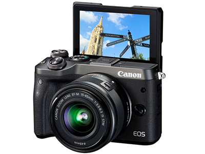 佳能 微单 EOS M6 （15-45镜头黑色套机）（2420万像素 触控翻转LCD 全像素双核对焦）