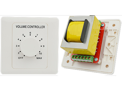 曼聲  HVC86-2-120D（120W） 帶強切 接線提醒：控制1-10只吸頂喇叭用 兩進兩出接線                         輸出功率：120W                  控制方式：定壓                  音控級別：12級                  信號輸入：70-110V                靈敏度：70HZ-15KHZ             產品尺寸：86*86*60*50MM        重量：0.42KG                    面板顏色：白色          