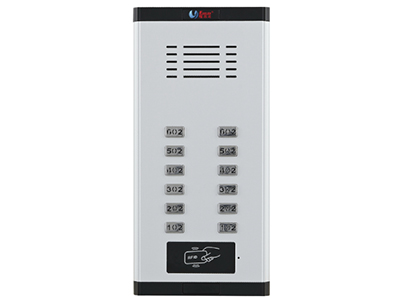 FED-N+1-Z25  直按式主機帶刷卡窗 鋁合金面板，可呼叫單元內所有用戶，進行通話、開鎖。直按最可做24戶3*8