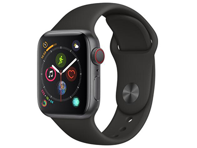 苹果Apple Watch Series 4智能手表 GPS+蜂窝款 40/44毫米深空灰色铝金属表壳搭配黑色运动型表带