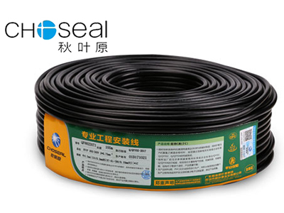 秋叶原 RVVP 300/300V 2X0.75mm2铜芯聚乙烯护套屏蔽软线黑色100米QF8822AT1T100