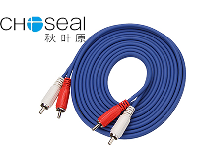 秋叶原 双莲花音频线蓝色1米 Q405BT1