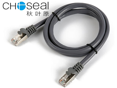 秋叶原 双屏蔽超五类网络跳线灰色0.5米 Q567T0D5