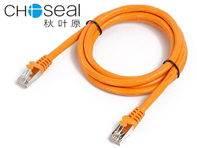 秋叶原 双屏蔽六类网络跳线橙色0.5米 Q569T0D5S