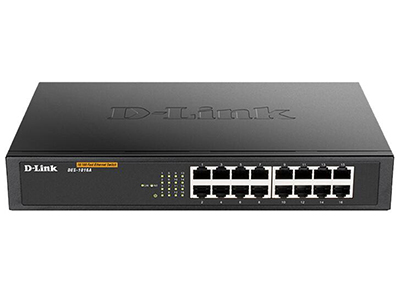 D-Link DES-1016A  端口：16个百兆电口，背板带宽：3.2G，包转发速率：2.4M，尺寸：282x178x44mm(11.1英寸、铁壳)，桌面型可上机架，电源：交流1000-240V内置电源，非网管交换机