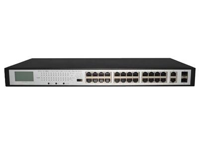 D-Link DES-1026TPL-CN  端口：24个百兆PoE电口+2千兆光电组合口，背板带宽：8.8G，包转发速率6.5M，PoE功率：单端口最大30W，整机最大功率370W，电源：交流100-240V内置电源，尺寸：440x208x44mm（铁壳），标准机架型，非网管PoE交换机，端口6KV防雷，支持标准交换/网络克隆/一键Vlan/延长模式切换，LCD显示PoE状态