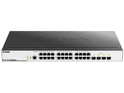 D-Link DGS-3000-28X  24个千兆电口 + 4个万兆光口，管理型交换机，支持DHCP服务器，机架式