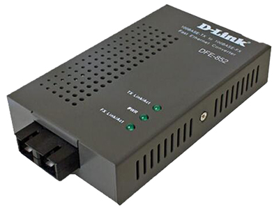 D-Link DFE-852  1口100Base-TX 至 100Base-FX百兆以太网光纤转换器，单模, SC接口, ≤15Km，波长1310nm