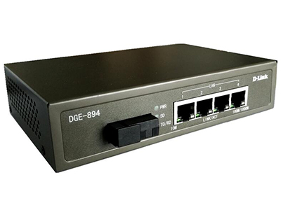 D-Link DGE-894/B  1个千兆SC光纤接口，4个千兆RJ45接口,单模单纤1550/1310nm,,20km