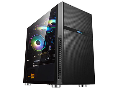 先马SAMA 平头哥M1电竞版 Mini小机箱  支持MATX主板240水冷/非钻孔钢化玻璃侧透/背线/独立电源仓/U3
