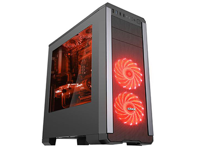 先马SAMA 塞恩3 游戏电脑机箱  大侧透/205mm宽大箱体/USB3.0/支持ATX主板、长显卡、高CPU散热器