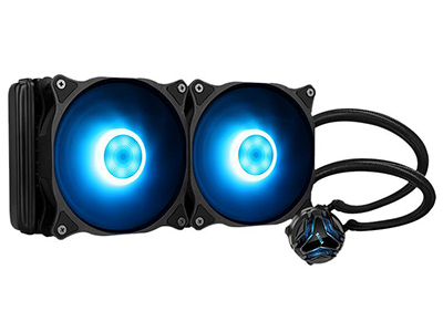 先马SAMA 冰川240RGB CPU散热器  RGB灯光,一体式结构,陶瓷轴承水冷泵,智能温控9扇叶风扇