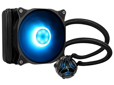 先马SAMA 冰川120RGB CPU散热器  RGB灯光,一体式结构,陶瓷轴承水冷泵,智能温控9扇叶风扇