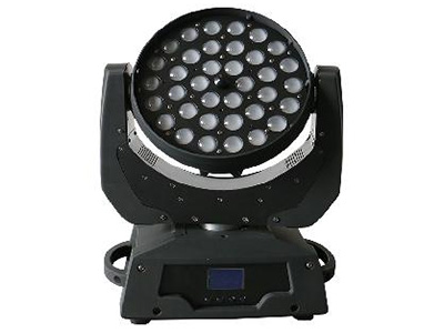 辛德瑞  GC-B36K4H1  36颗染色摇头帕灯 电源	AC100-240V
功率	360W
光源	led光源
功能	
型号： GC-B36K4H1

控制	DMX512，主从，声控
特点	大功率，四合一，可调焦
产品尺寸	300*350*500mm
重量	15.5KG​