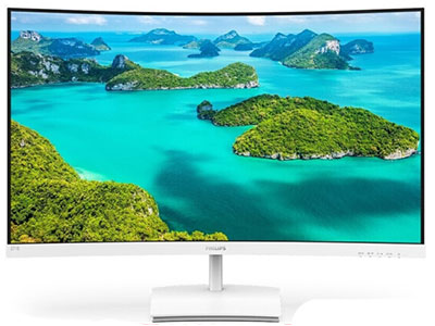 飞利浦  271E1SCW（曲面白色） 27英寸显示器 1500R曲面 75Hz游戏电竞电脑显示屏
