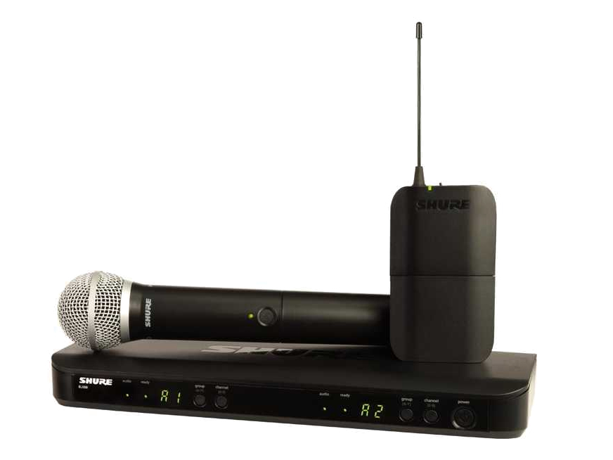 舒爾 SHURE BLX系列 BLX1288/PG30 具有雙無線通道和QuickScan頻率選擇功能，配備耐用型PG30頭戴式話筒，適用于現場演出應用