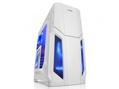 先马SAMA 风暴5(白)入门游戏机箱(USB3.0,兼容双SSD和长显卡,支持背部走线,黑化