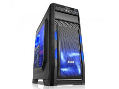 先马SAMA 风暴3(黑)入门游戏机箱(USB3.0,兼容双SSD和长显卡,侧透,背线,黑化