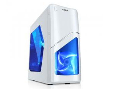 先马SAMA 暗黑之门(白)入门游戏机箱(USB3.0,兼容SSD和长显卡,大侧透,黑化