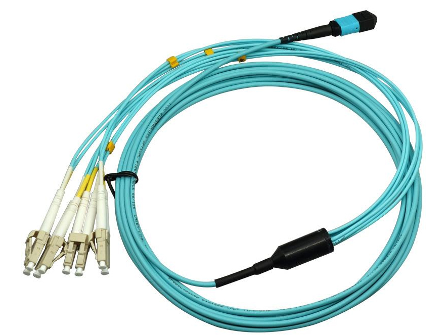 MPO-LC 8芯OM3多模万兆光纤跳线