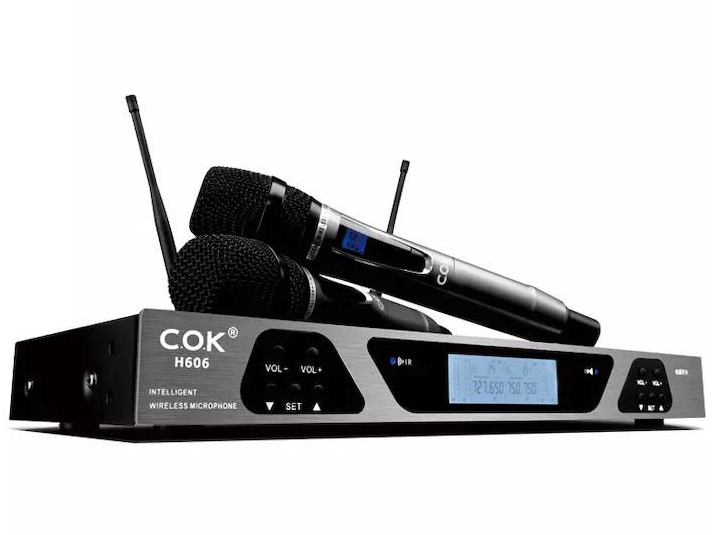 COK H606 UHF U段双通道无线手持麦克风 200频点自动对频防啸叫