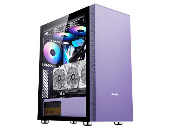 先马SAMA 易大师(精钢版紫) 精品游戏机箱(简易面板,U3,玻璃侧透,显卡可竖装,高散热器,易装机