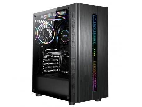 先马SAMA 剑魔3(黑) 精品游戏机箱(拉丝面板,玻璃侧透,RGB灯效,兼容显卡325mm,U3