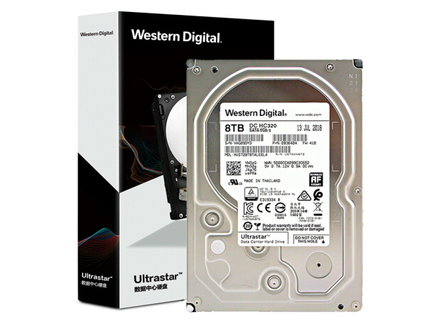 西部数据 HUS728T8TALE6L4 8TB HC320 SATA6Gb/s 7200转256M 企业级硬盘