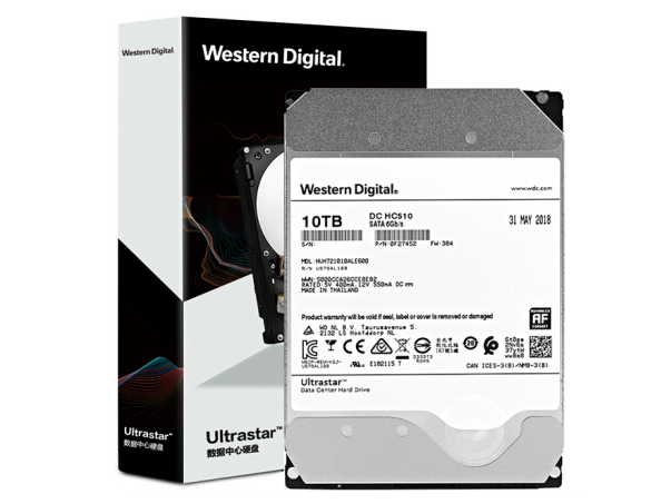 西部数据 HUH721212ALE600 12TB HC520 SATA6Gb/s 7200转256M 氦气密封 企业级硬盘  