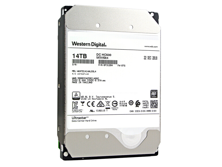 西部数据 WUH721414ALE6L4 14TB氦气盘 企业级硬盘SATA6Gb/s服务器监控NAS硬盘3.5英寸 