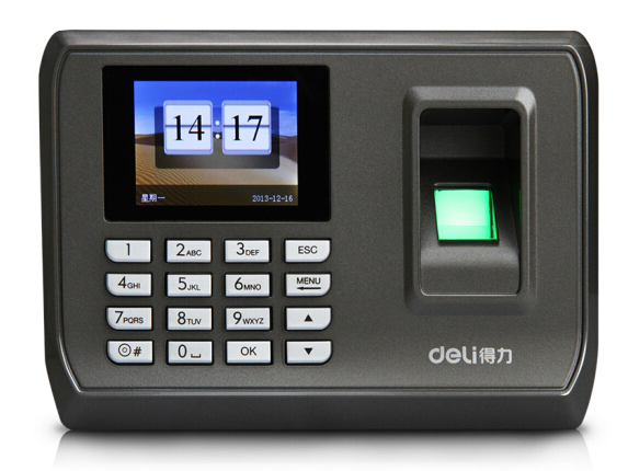 得力（deli） 33068 智能彩屏指纹考勤机 真人语音/脱机考勤
