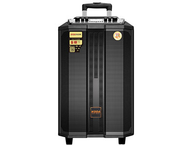 科达   皇朝系列   二代      KD-1201A ”喇叭：12寸100磁低音+3寸中音+3寸压电高音                   阻抗：4Ω+6Ω                
功率：80W-200W                               
无线咪：V段双手持无线咪   频点：262.85，268.85MHz                    
电池：7Ah铅酸电池
”
