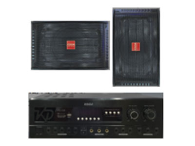 科达  10寸卡包音箱+功放机套装 ”喇叭：10寸120磁低音+双3寸55双磁高音                       阻抗：4Ω+8Ω+8Ω                
输入功率：80W-160W                              功放输出功率：150Wx2
”
