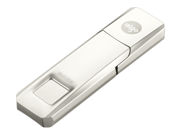 爱国者（aigo）64GB USB3.0 指纹加密U盘 U90 高速金属U盘