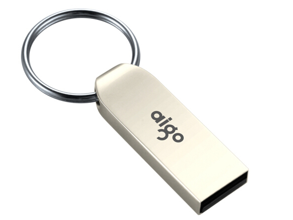 爱国者（aigo）32GB 电脑数据加密（U-KEY）U盘 U268E迷你款 银色 金属U盘