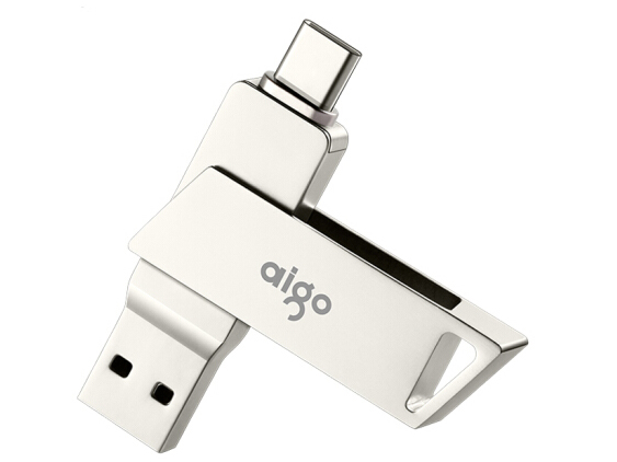 爱国者（aigo）64GB Type-C USB3.0 手机U盘 U350 银色 双接口手机电脑用
