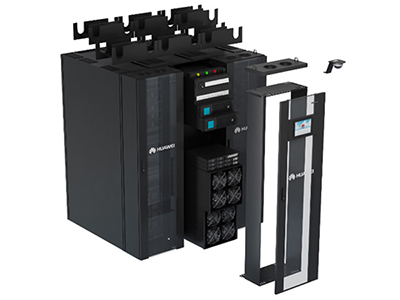 华为FusionModule800小型智能模块化数据中心 FusionModule800主要应用于分支网点机房，提供基础设施一体化解决方案，广泛应用于金融、政府、教育、医疗、公安、中小企业等小型机房。 FusionModule800单模块总功率小于等于15kW，支持1~8个柜位。该方案打破传统建设模式，将解决方案产品化。创新的采用机架式高密变频空调，单柜一体化集成配电、UPS、监控、空调，深度整合数据机房4大核心系统，现场2天完成业务上线，高效快速