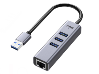 大黄蜂 D-H906A USB3.0  3口HUB+网卡 0.3米