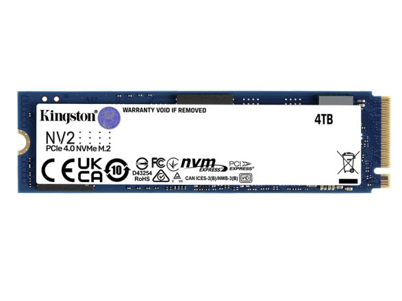 金士顿（Kingston）4TB SSD固态硬盘 M.2(NVMe PCIe 4.0×4) NV3系列 读速6000MB/s
