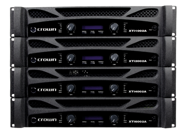 CROWN  （皇冠）型号：XTi1002A/XTi2002A/XTi4002A/XTi6002A 1.Peakplus限幅器提供系统性能和保护，实现对阈值、触发和释放的完全操控  2.增强的次谐波合成器让用户为特定应用调整频率、增益及系统滤波类型。  3.3个及户定义风扇控制模式，包括常规、提前和全速，为特定应用提供匹配的表现通过软件直观监视交流线路电压和电路温度  4.预设数量达到50个，49个为用户可定义预设  5.一体成型铸铝面板及机架手柄，方便耐用  6.可锁式电源线夹确保功放与电源线之前的连接更安全  7.最新的HIQNETSYSTEMARCHITECT控制软件  　　立体声：8Ω2*240W 4Ω2*400W 2Ω2*600W 桥接： 8Ω1*800W 4Ω1*1200W 内置分频、均衡、限幅、延时和次谐波合成等数字处理功能。 频率响应 20Hz-20kHz ±0.25dB(1w/4Ω负载) 相位响应 ±15° (1w, 20Hz-20kHz) 负载阻抗 满足各种类型负载，立体声模式的范围为2-8Ω，单声道桥接的负载范围为4-8Ω 输入灵敏度 1.4V 信号噪声比 A计权 100Db (低于1kHz额定输出功率，8Ω负载) 阻尼系数 >500 (20Hz-400Hz) 8Ω 通道间串音 >70dB (20Hz-1kHz, 额定输出功率) 共模抑制比 (CMR) >45dB (20Hz-1kHz) 输入级 电子平衡入, 采用1%精度电阻器输入信号 +22dBu 典型值 交流电源电压和频率 220V-240V, 50Hz?60Hz 尺寸：48.26CM*8.89CM*31.11CM 净重：11.4KG,毛重：13.4KG