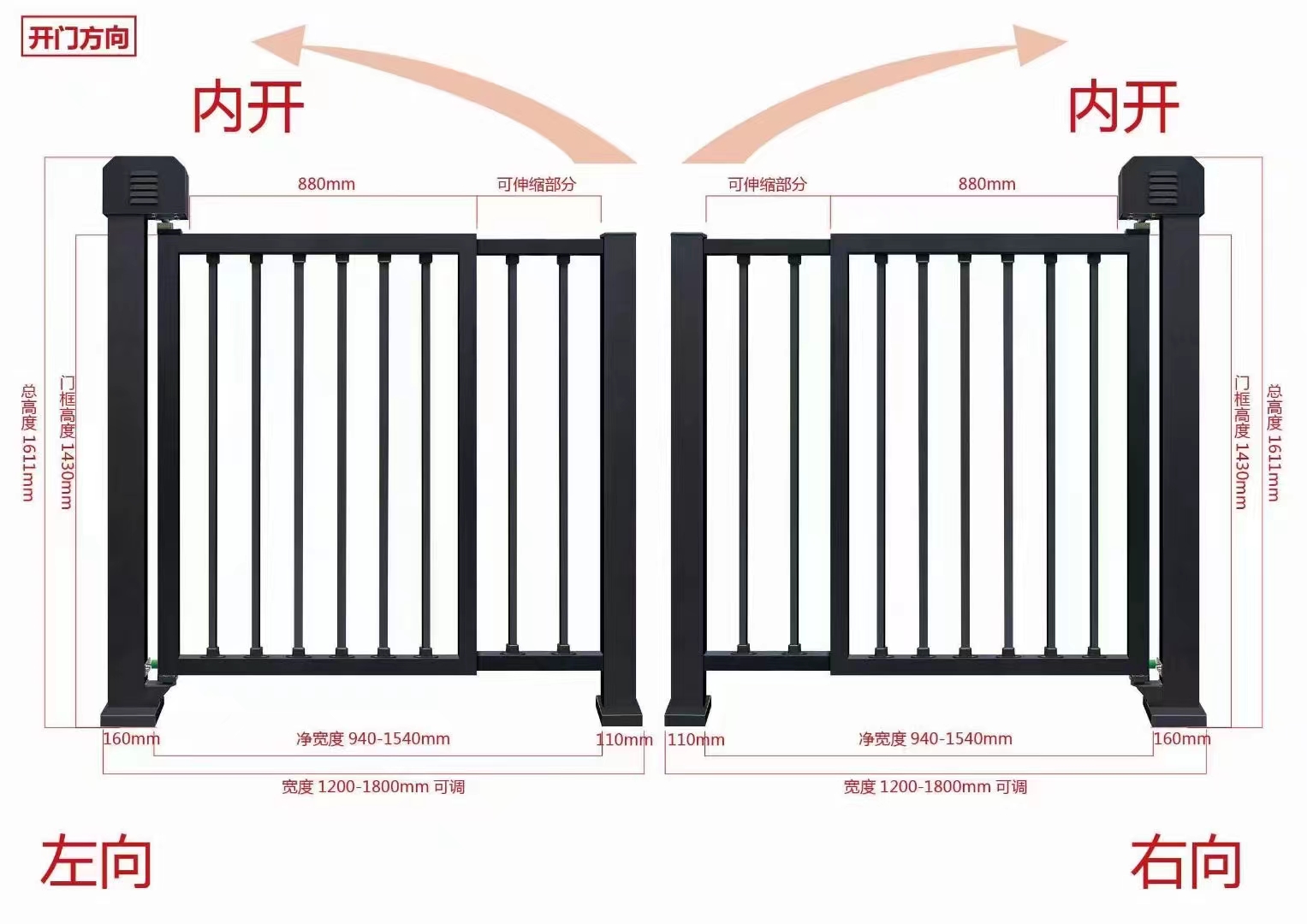 栅栏平开门